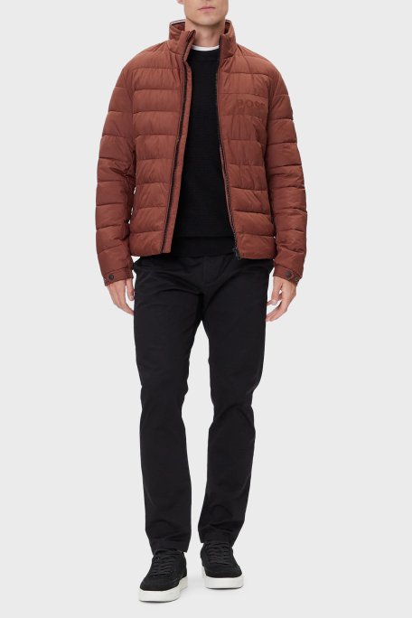 Boss Astarlı Kapitoneli Regular Fit Dik Yaka Şişme Erkek Mont 50519237 212 KİREMİT - Boss (1)