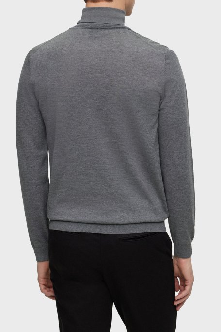 Boss Balıkçı Yaka % 100 Yünlü Slim Fit Erkek Kazak 50468262 002 ANTRASİT - Boss (1)