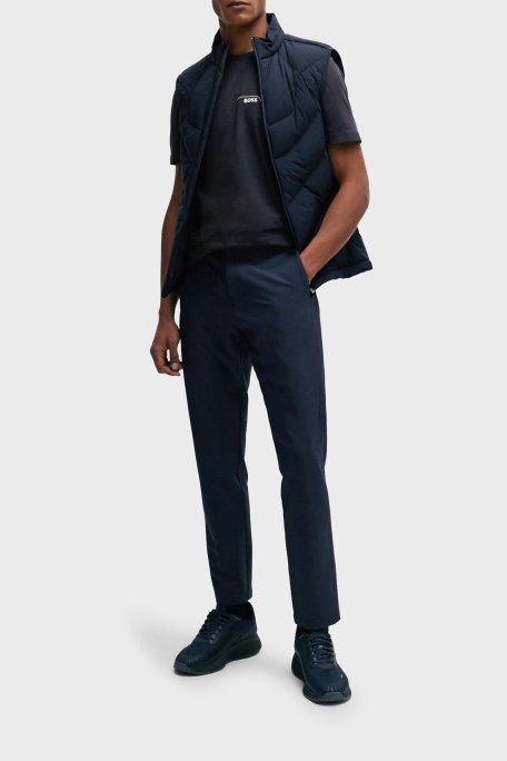 Boss Baskılı % 100 Pamuk Regular Fit Bisiklet Yaka Erkek T Shirt 50506358 402 LACİVERT - Boss (1)