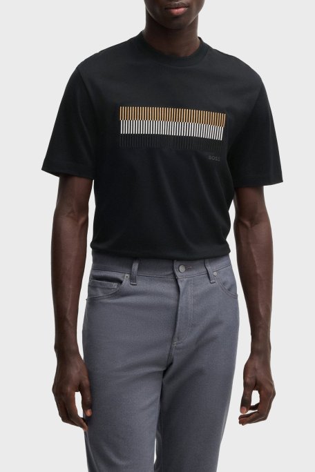 Boss Baskılı % 100 Pamuk Regular Fit Bisiklet Yaka Erkek T Shirt 50531862 001 SİYAH - Boss