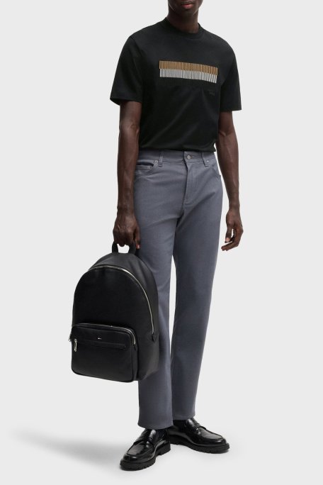 Boss Baskılı % 100 Pamuk Regular Fit Bisiklet Yaka Erkek T Shirt 50531862 001 SİYAH - Boss (1)