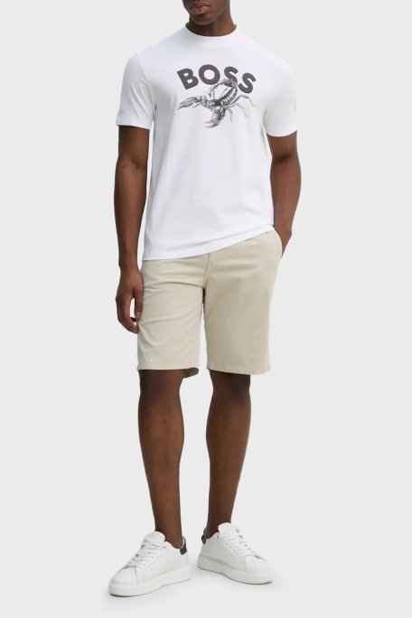 Boss Baskılı % 100 Pamuk Regular Fit Bisiklet Yaka Erkek T Shirt 50539196 100 BEYAZ - Boss (1)