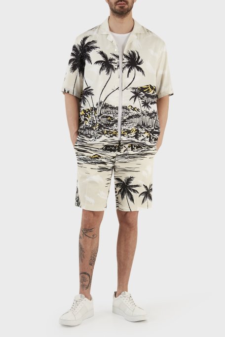 Boss Baskılı Streç Pamuklu Slim Fit Erkek Short 50488282 132 BEJ - Boss