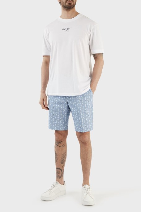 Boss Baskılı Streç Pamuklu Slim Fit Erkek Short 50488282 492 MAVİ - Boss