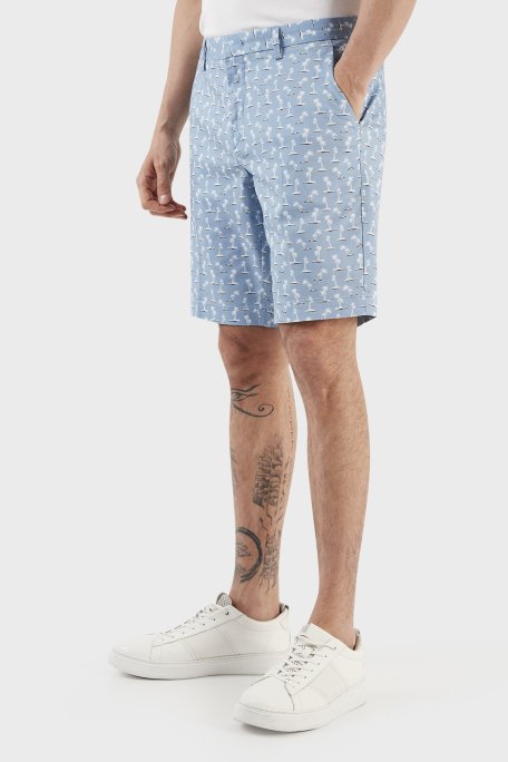 Boss Baskılı Streç Pamuklu Slim Fit Erkek Short 50488282 492 MAVİ - Boss (1)