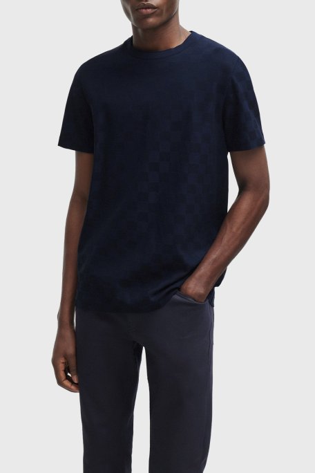 Boss Bisiklet Yaka Regular Fit Pamuklu Erkek T Shirt 50507786 404 LACİVERT - Boss