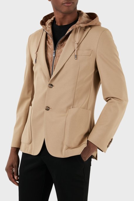 Boss Çıkarılabilir İç Kapüşonlu Slim Fit Erkek Ceket 50509529 260 KAHVE - Boss