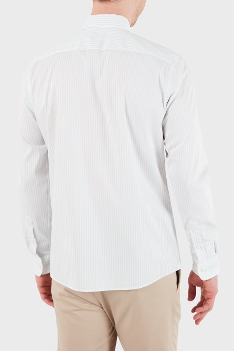 Boss Çizgili Pamuklu Slim Fit Klasik Yaka Uzun Kollu Erkek Gömlek 50556085 532 BEYAZ-MAVİ - Boss (1)
