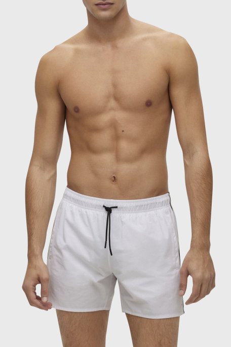 Boss Deniz Şortu Belden Bağlamalı Cepli Erkek Mayo Short 50491594 100 BEYAZ - Boss