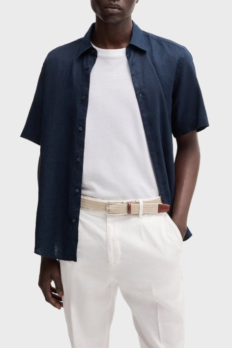 Boss Deri Kaplamalı Dokuma Erkek Kemer 50481026 270 BEJ - Boss (1)