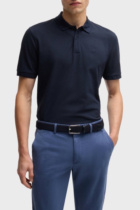 Boss Deri Kaplamalı Dokuma Erkek Kemer 50481026 410 LACİVERT - Boss (1)