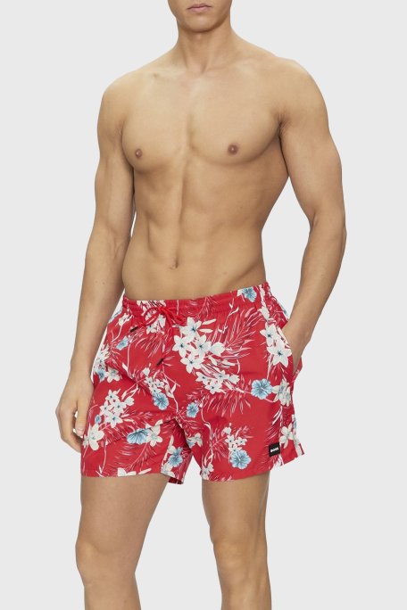 Boss Desenli Belden Bağlamalı Cepli Erkek Mayo Short 50508844 627 KIRMIZI - Boss (1)