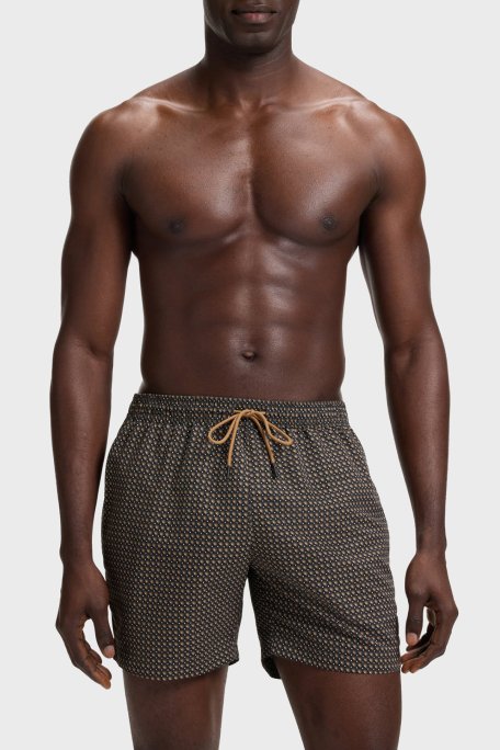 Boss Desenli Hızlı Kuruyan Erkek Deniz Şortu 50518968 004 SİYAH - Boss