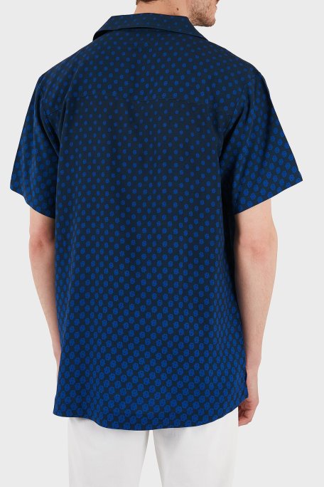 Boss Desenli Regular Fit Kısa Kollu Erkek Gömlek 50535793 413 LACİVERT - Boss (1)