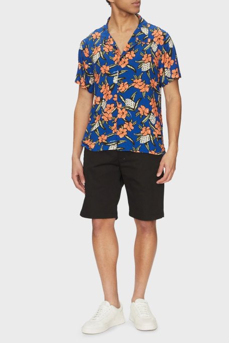 Boss Desenli Regular Fit Kısa Kollu Erkek Gömlek 50535793 427 MAVİ - Boss (1)