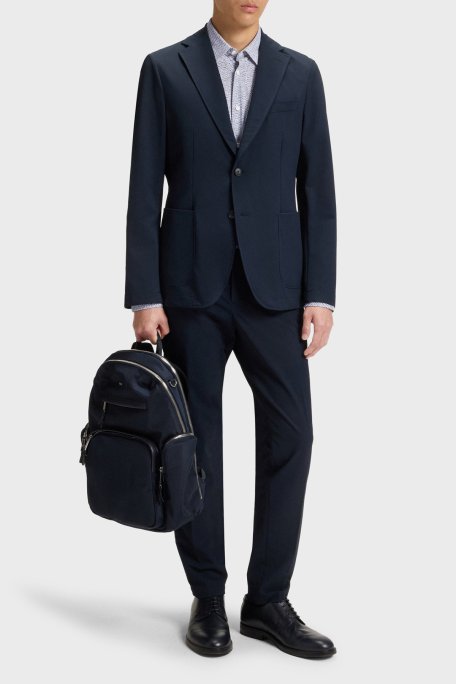 Boss Desenli Slim Fit Streç Uzun Kollu Erkek Gömlek 50545269 410 BEYAZ-LACİVERT - Boss (1)
