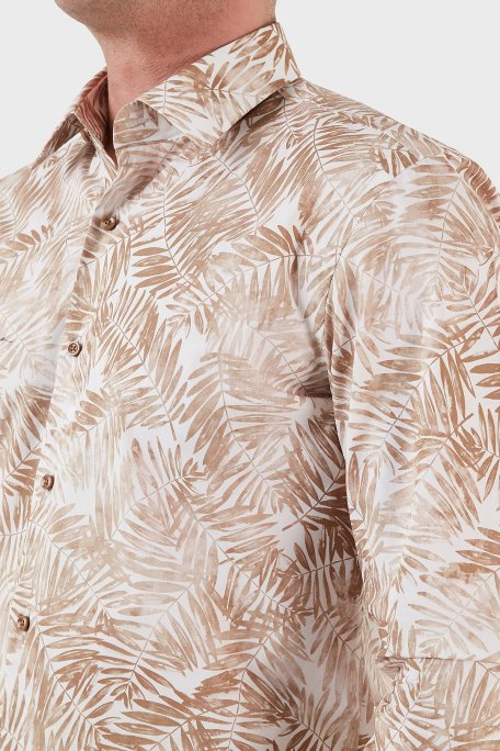 Boss Desenli Streç Pamuklu Slim Fit Erkek Gömlek 50490034 260 BEJ - Boss (1)