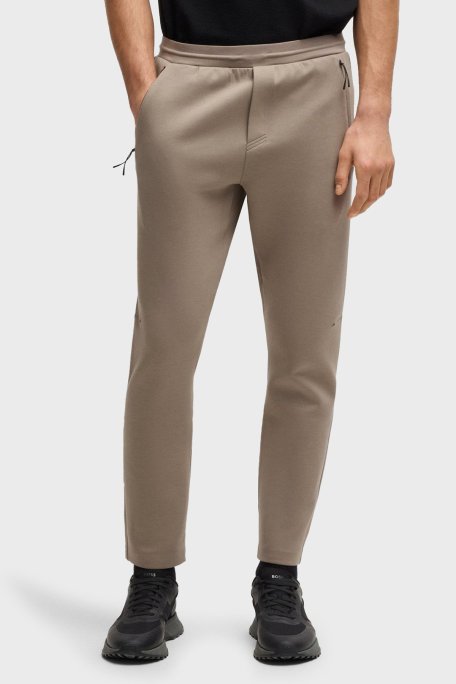 Boss Dikiş Detaylı Regular Fit Lastikli Bel Dar Paça Erkek Pantolon 50537414 334 HAKİ - Boss