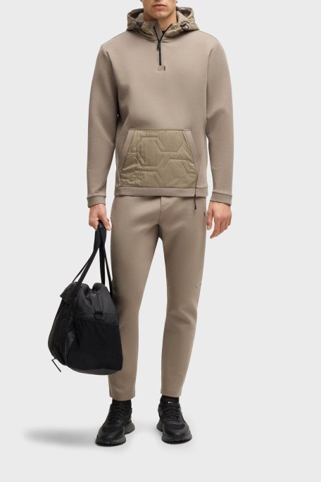 Boss Dikiş Detaylı Regular Fit Lastikli Bel Dar Paça Erkek Pantolon 50537414 334 HAKİ - Boss (1)