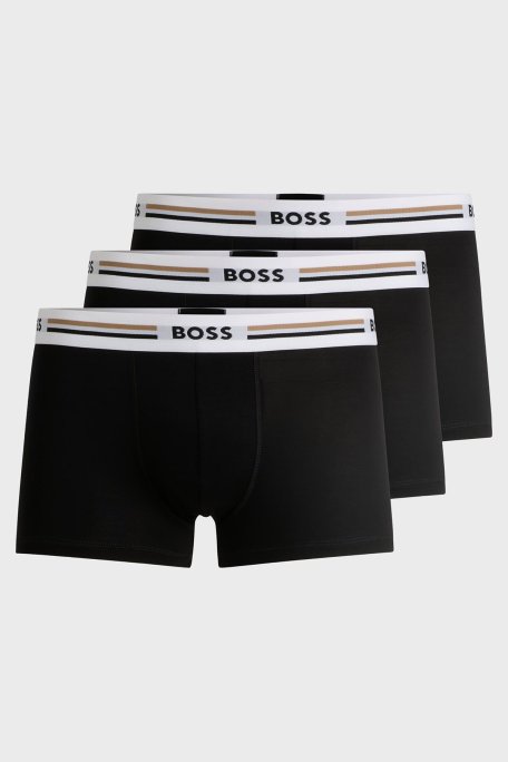 Boss Esnek Bel Bantlı 3 Pack Erkek Boxer 50492200 001 SİYAH - Boss