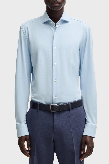 Boss Esnek Jarse Slim Fit Uzun Kol Erkek Gömlek 50533393 450 AÇIK MAVİ - Boss