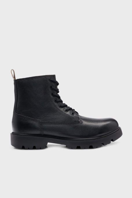 Boss Hakiki Deri Fermuarlı Yarım Erkek Bot 50503557 001 SİYAH - Boss