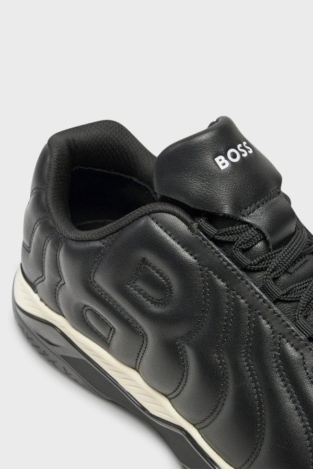 Boss Hakiki Deri Logolu Sneaker Erkek Ayakkabı 50523190 001 SİYAH - Boss (1)