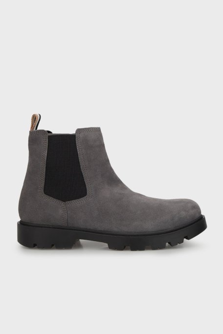 Boss Hakiki Deri Süet Chelsea Erkek Bot 50503675 021 GRİ - Boss