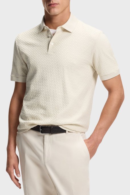 Boss Jakarlı % 100 Pamuk Regular Fit Düğmeli Erkek Polo 50557403 131 BEJ - Boss