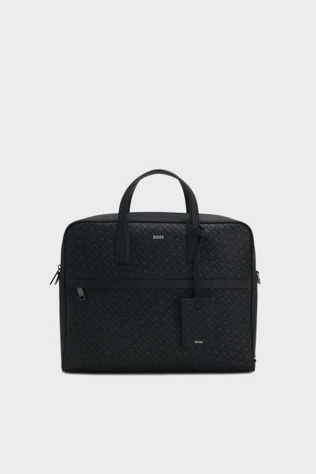 Boss Jakarlı Logo Baskılı Çıkarılabilir Askılı Erkek Çanta 50552587 003 SİYAH - Boss