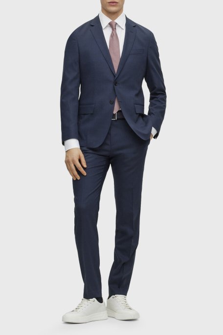 Boss Jakarlı Monogram Logolu Uzun Kollu Slim Fit Erkek Gömlek 50473310 100 BEYAZ - Boss (1)