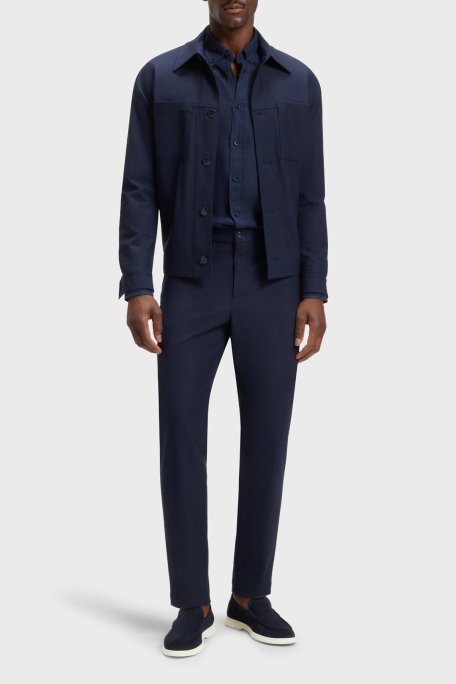 Boss Kabartmalı Logolu Süet Mokasen Erkek Ayakkabı 50543083 402 LACİVERT - Boss (1)