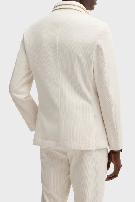Boss Kadife Slim Fit Mono Yaka Erkek Ceket 50527900 131 EKRU - Boss (1)