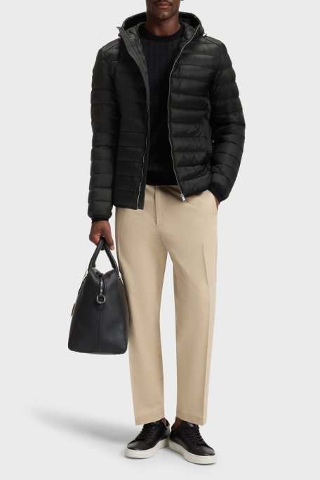 Boss Kapitoneli Kuş Tüyü Dolgulu Regular Fit Çıkarılabilir Kapüşonlu Şişme Erkek Mont 50540450 001 SİYAH - Boss (1)