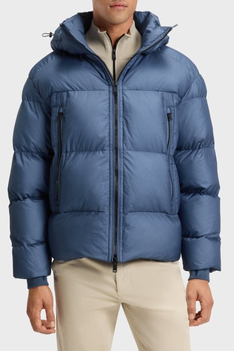 Boss Kapitoneli Oversize Fit Çıkarılabilir Kapüşonlu Şişme Erkek Mont 50543618 495 MAVİ - Boss