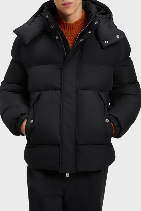 Boss Kapitoneli Regular Fit Çıkarılabilir Kapüşonlu Şişme Erkek Mont 50551599 001 SİYAH - Boss