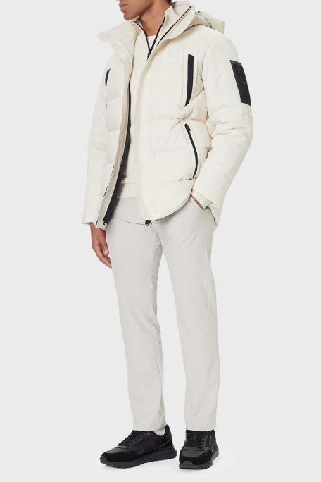 Boss Kapitoneli Regular Fit Çıkarılabilir Kapüşonlu Su İtici Parka Erkek Mont 50547262 131 BEJ - Boss (1)