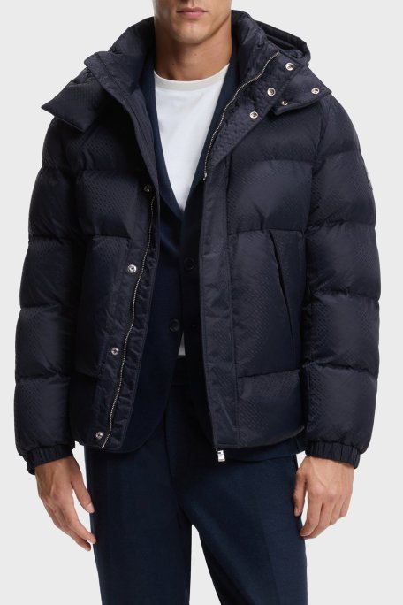 Boss Kapitoneli Regular Fit Çıkarılabilir Kapüşonlu Su İtici Şişme Erkek Mont 50548727 404 LACİVERT - Boss