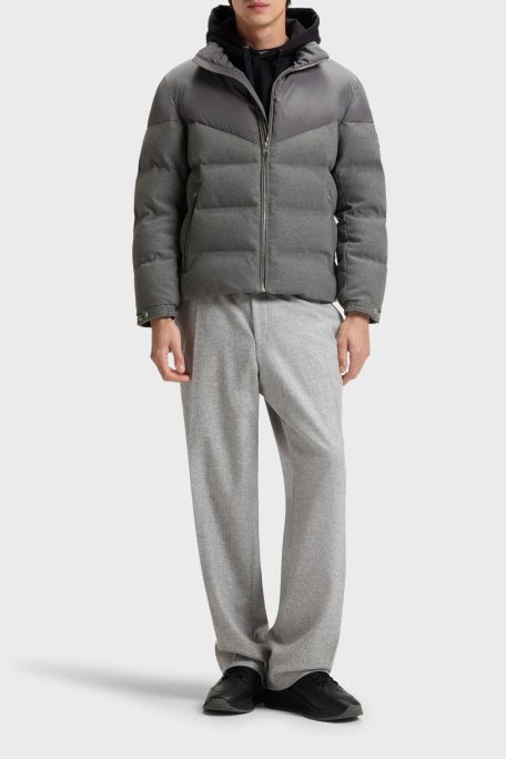 Boss Kapitoneli Regular Fit Dik Yaka Su Geçirmez Şişme Erkek Mont 50548810 030 GRİ - Boss (1)