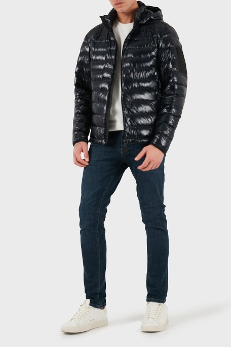 Boss Kapitoneli Regular Fit Kapüşonlu Su İtici Parlak Şişme Erkek Mont 50548790 402 LACİVERT - Boss (1)