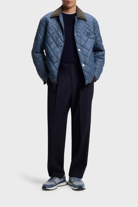 Boss Kapitoneli Relaxed Fit Klasik Yaka Su İtici Erkek Mont 50558841 468 LACİVERT - Boss (1)