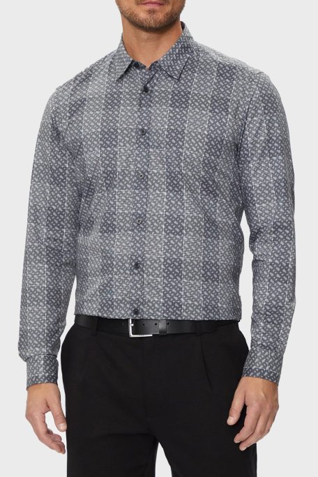 Boss Kareli Pamuklu Regular Fit Erkek Gömlek 50521641 031 GRİ - Boss