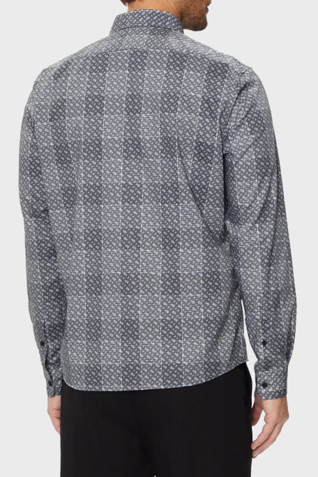 Boss Kareli Pamuklu Regular Fit Erkek Gömlek 50521641 031 GRİ - Boss (1)