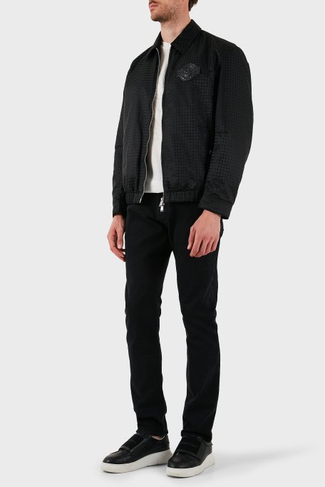 Boss Kareli Regular Fit Düz Yaka Bomber Erkek Ceket 50543129 001 SİYAH - Boss (1)