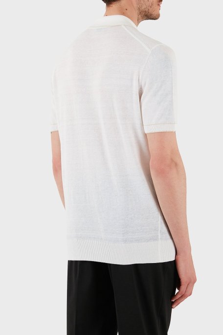 Boss Keten Karışımlı Regular Fit Yarım Fermuarlı Erkek Polo Yaka T Shirt 50537640 100 BEYAZ - Boss (1)