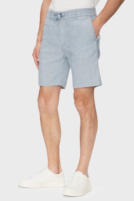 Boss Keten Karışımlı Slim Fit Normal Bel Erkek Short 50536863 462 MAVİ - Boss