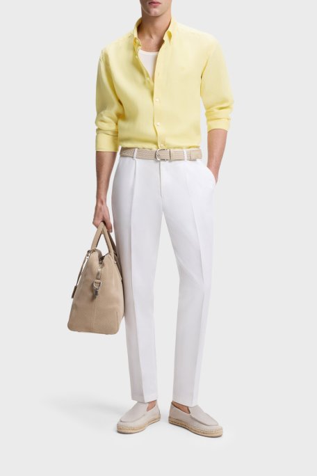 Boss Keten Regular Fit Klasik Yaka Uzun Kollu Erkek Gömlek 50556077 749 SARI - Boss (1)