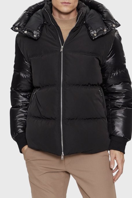 Boss Kuş Tüyü Dolgulu Çıkarılabilir Kapüşonlu Regular Fit Erkek Mont 50499800 001 SİYAH - Boss