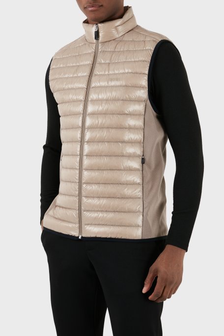 Boss Kuş Tüyü Dolgulu Dik Yaka Regular Fit Erkek Yelek 50508569 334 BEJ - Boss