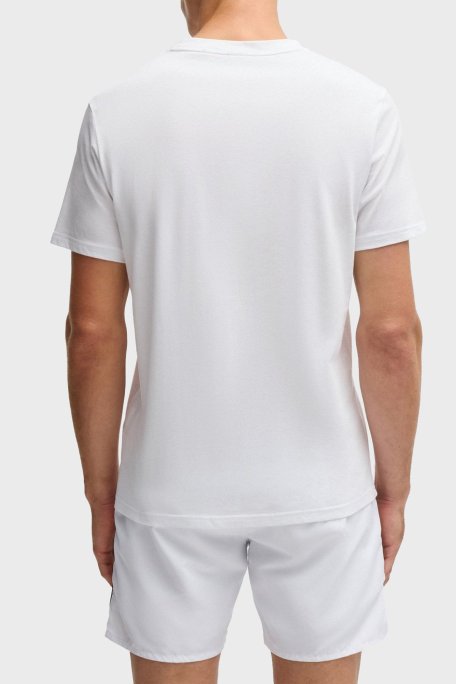 Boss Logo Baskılı % 100 Pamuk Regular Fit Bisiklet Yaka Erkek T Shirt 50503276 100 BEYAZ - Boss (1)